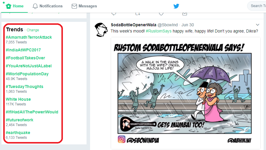 Twitter trending topic