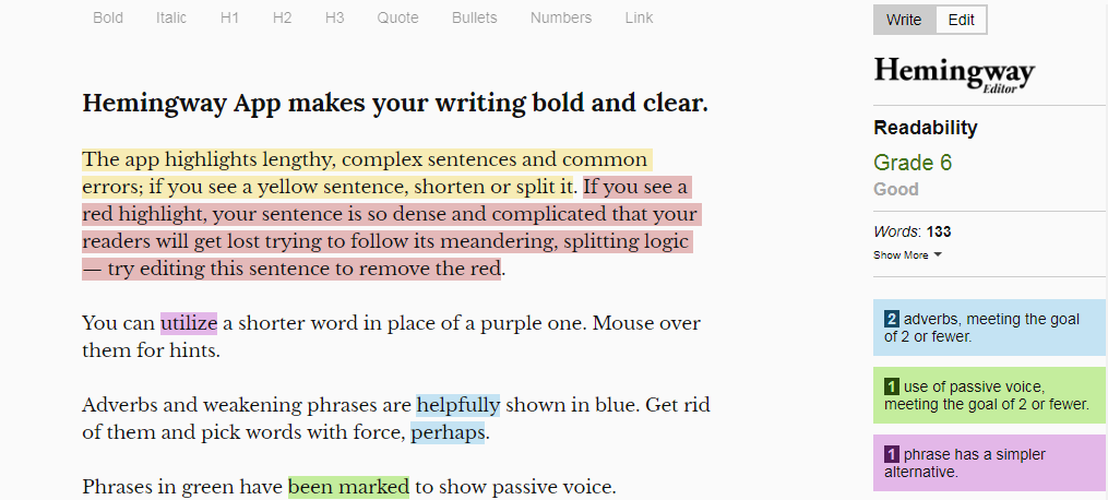 Hemingway App