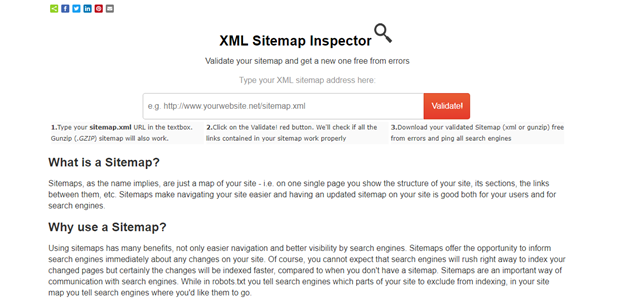 XML Sitemap Inspector