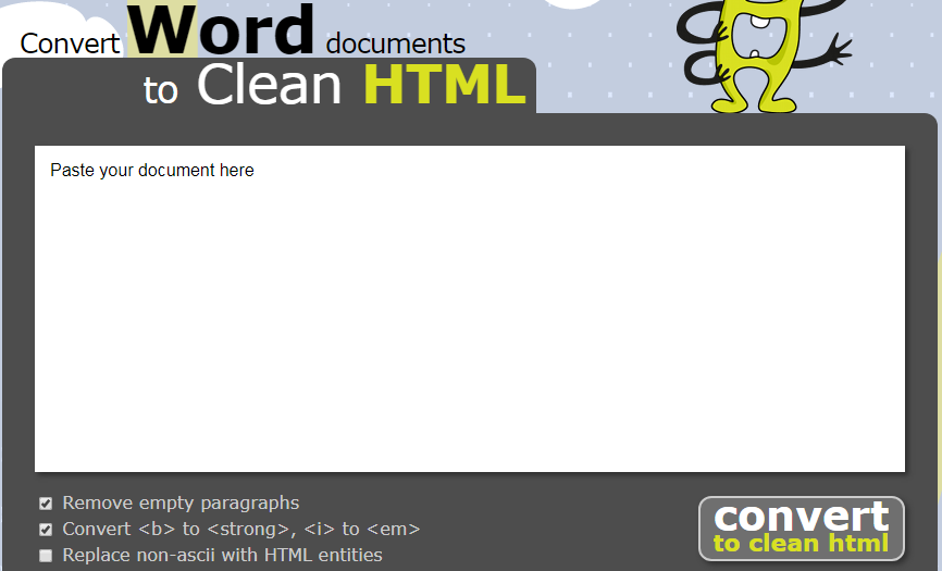 convert word documents to clean HTML