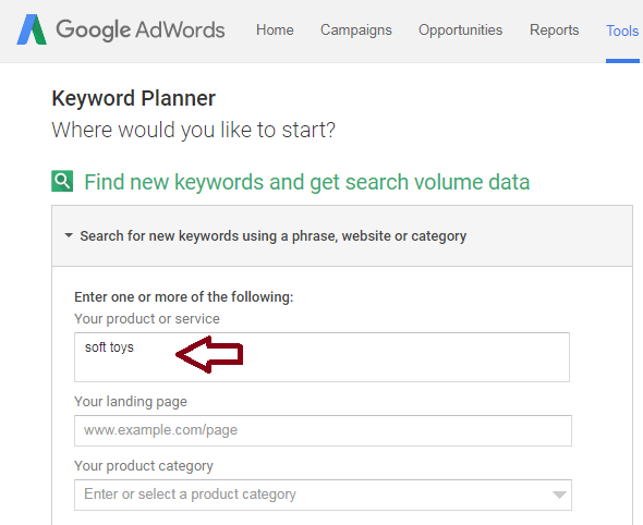 Google Keyword Planner image 