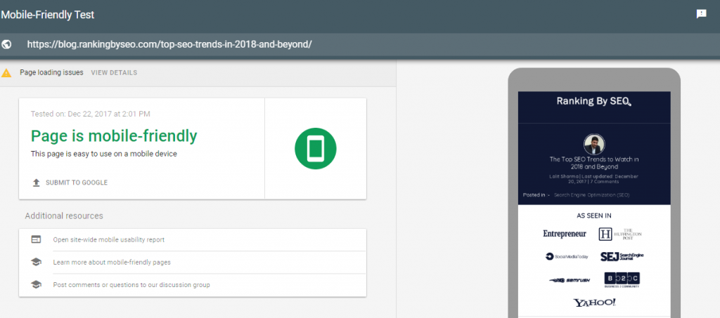 Google’s Mobile-Friendly Test
