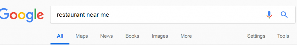 restaurant near me google search snapsot