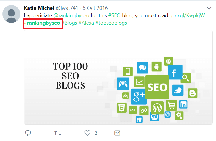 hashtag for online reputation monitoring