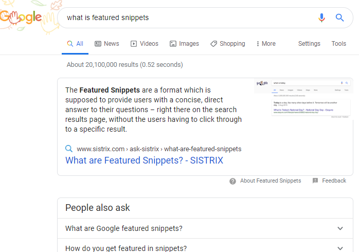 What is featured snippets