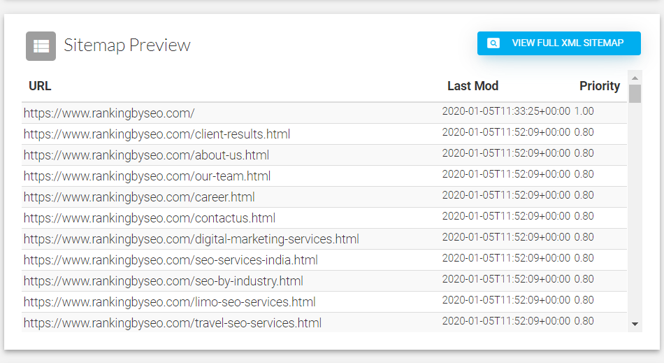 xml sitemap