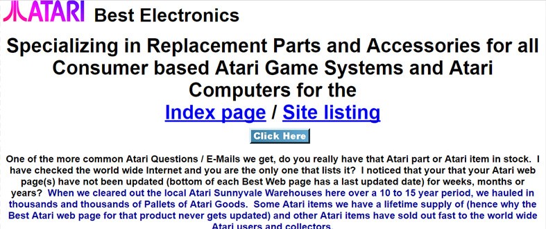 Best Electronic Atari - bad website design example at #39