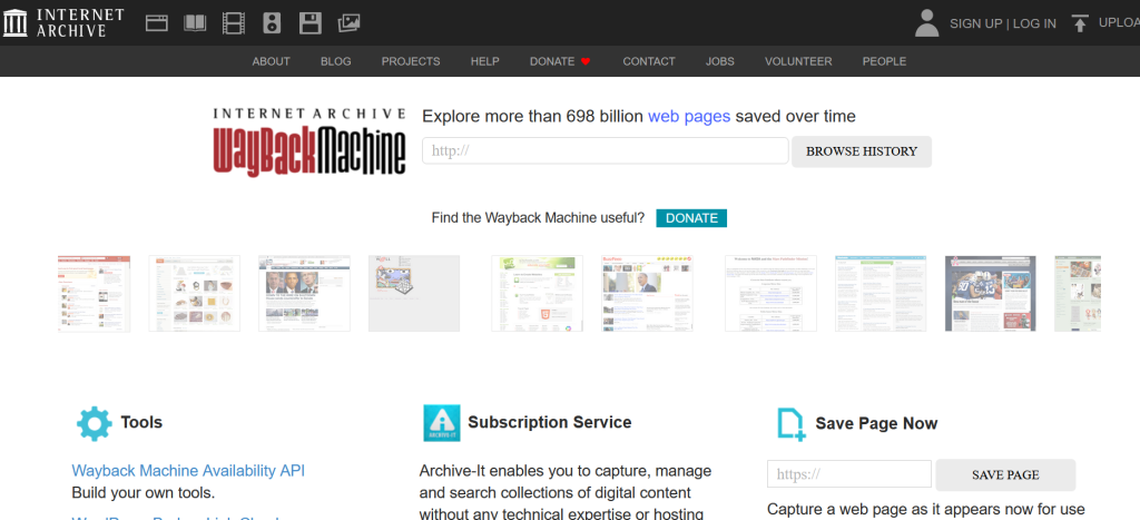 Internet Archive Wayback Machine - One of the Worst Websites design example at #41