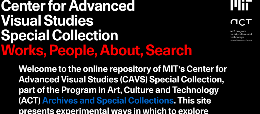 MIT Center for Advanced Visual Studies - A website example of bad design at #48