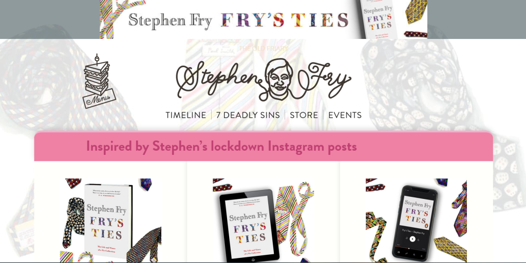 Stephen Fry Fry’s Ties - One of the worst websites in the list at #21