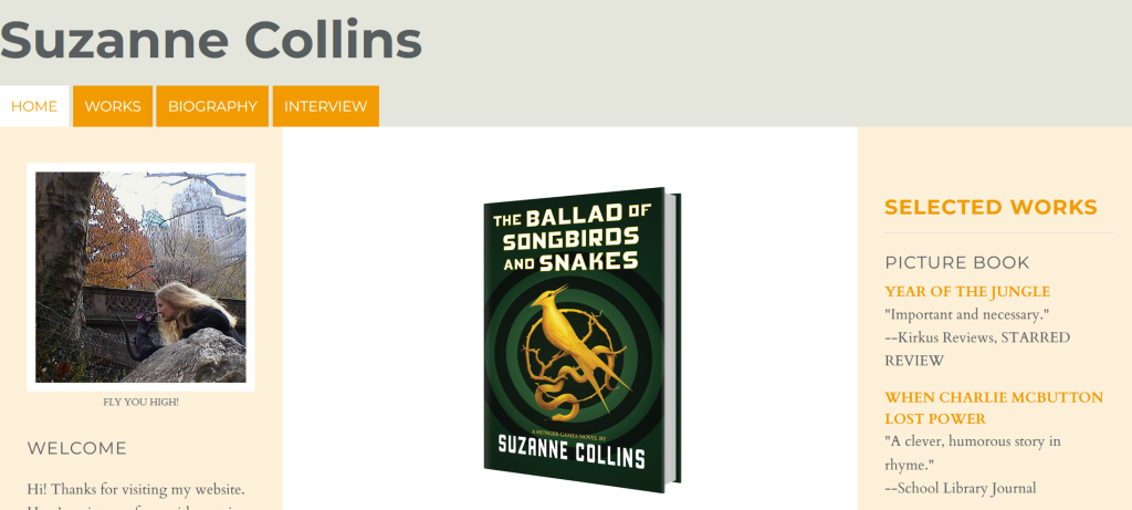 One of the bad websites in our list at #9: Suzanne Collins