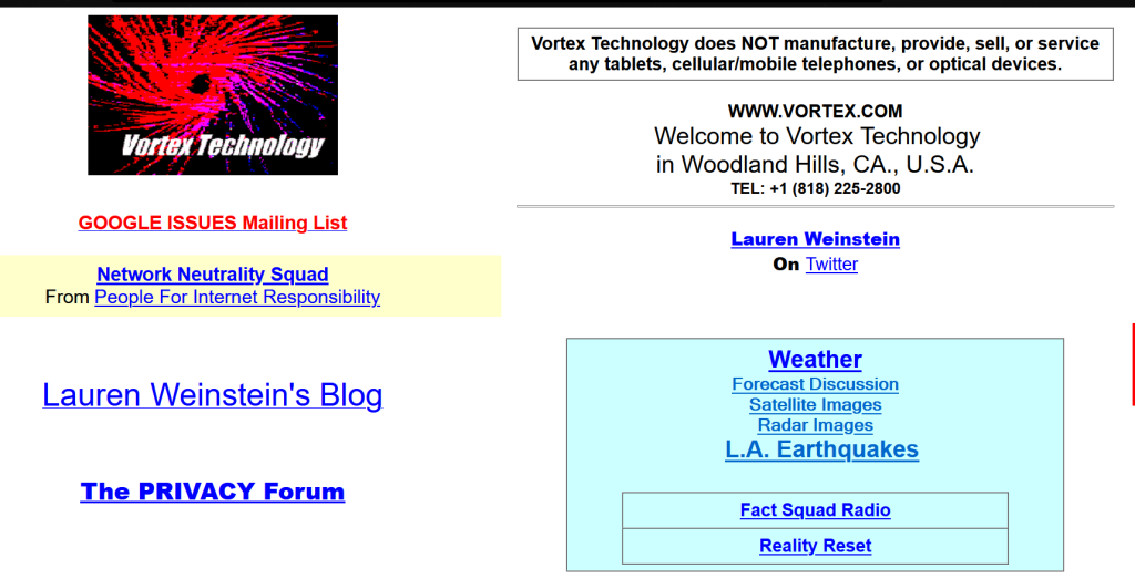 Vortex Technologies - One of the bad html websites in the list at #32