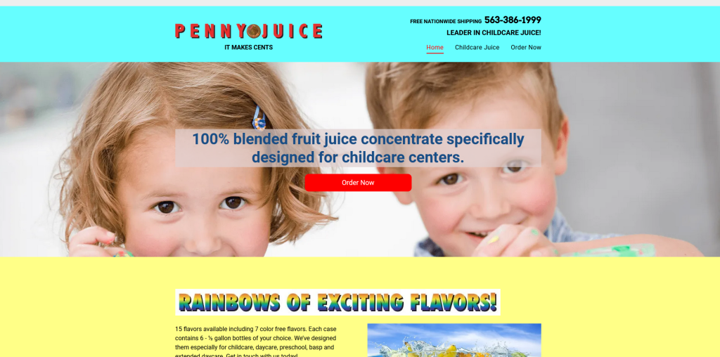 #13 - Penny Juice's poorly designed website