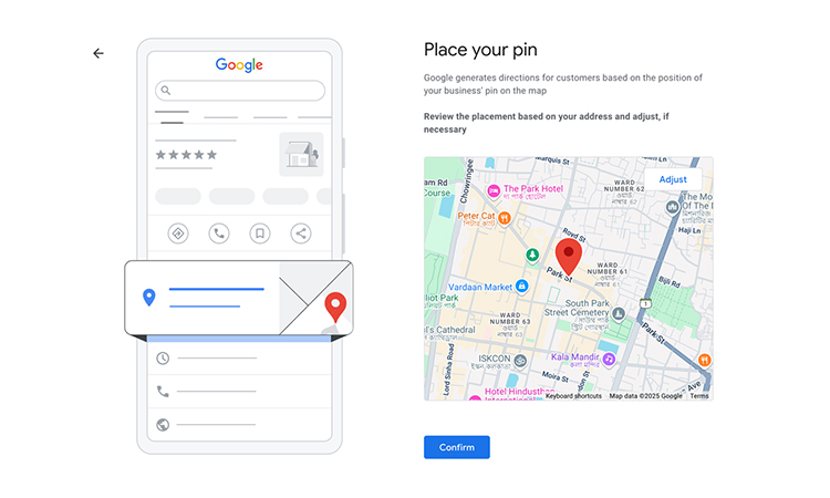 Choose your address on Google Maps- seo for accountants
