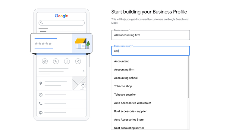Enter Your Business Details- seo for accountants