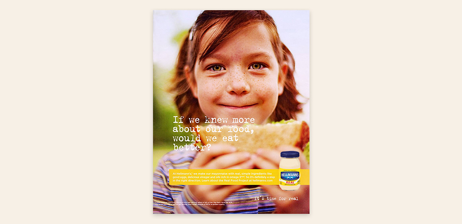 Helman's It's time for real ad example of Plain Folks Propaganda