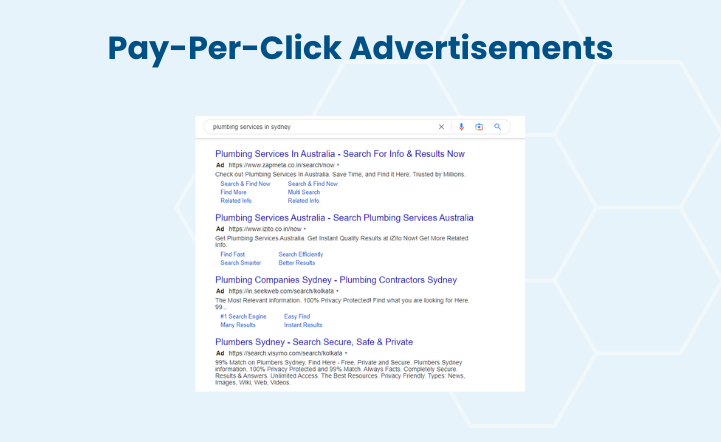 Pay-Per-Click Advertisements examples