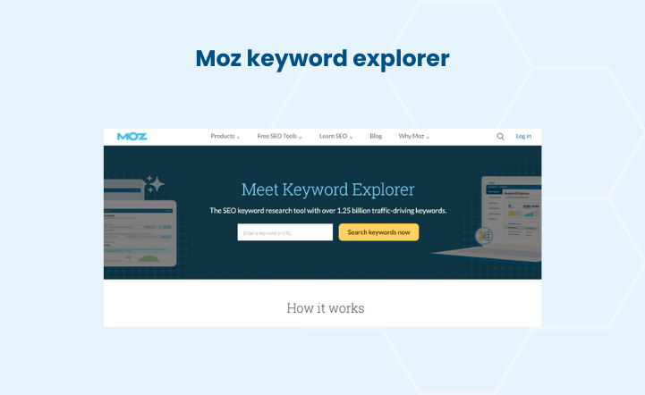 Moz keyword explorer