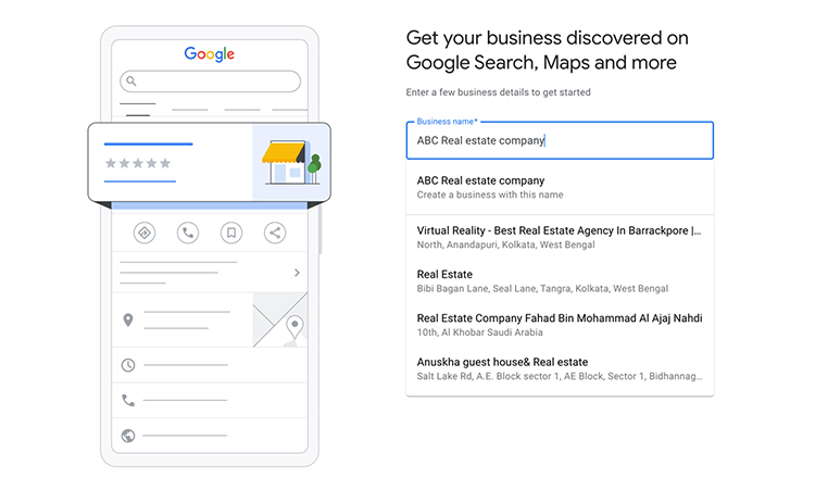 Add real estate Business Information