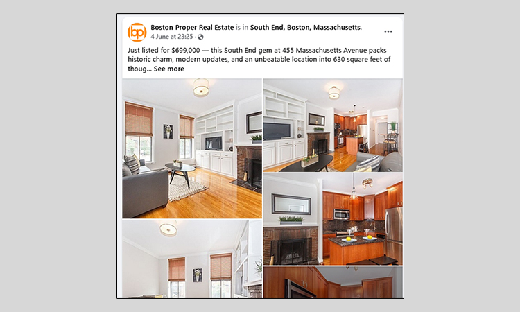 Boston Proper Real Estate- real estate facebook ads