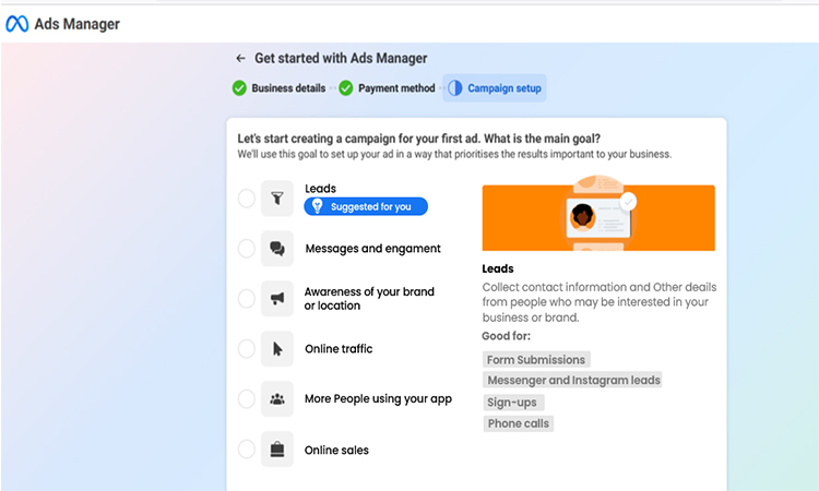 Facebook Ad Account via Ads Manager- real estate facebook ads