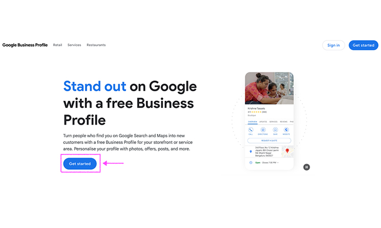 Google My Business profile- Digital marketing for real estate