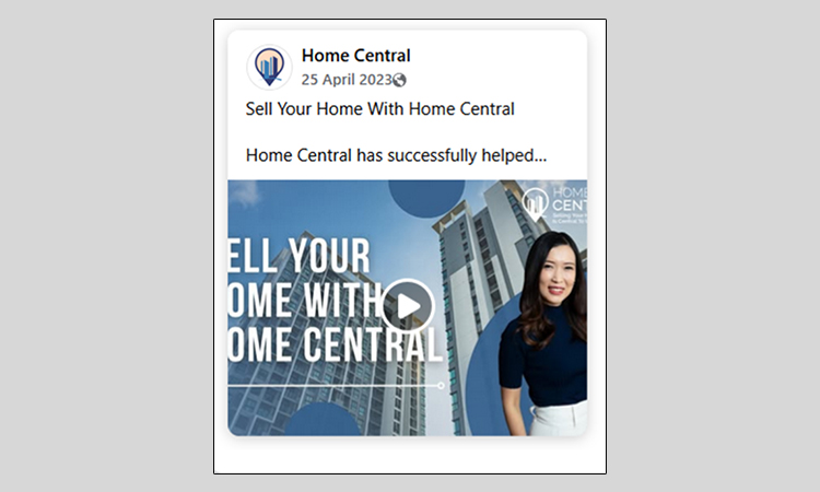 Home Central Singapore- real estate facebook ads