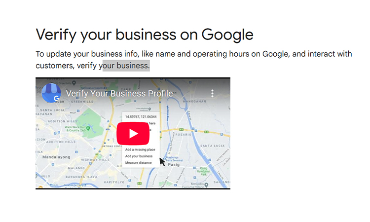 Verify Organizations on Google My Business