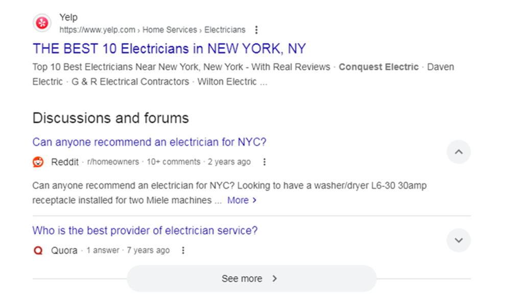 displays questions and answers related