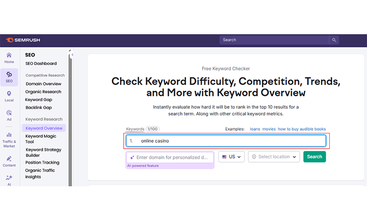 igaming seo keyword research