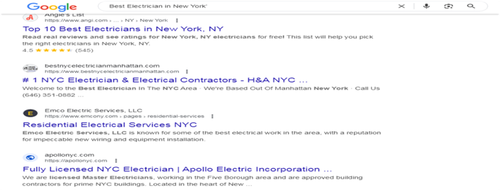 organic search results
