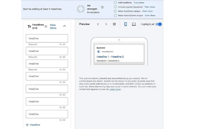 Create a Responsive Search Ad