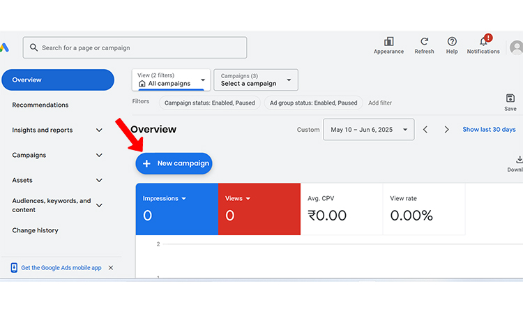 Create a New Ad- ppc for painters