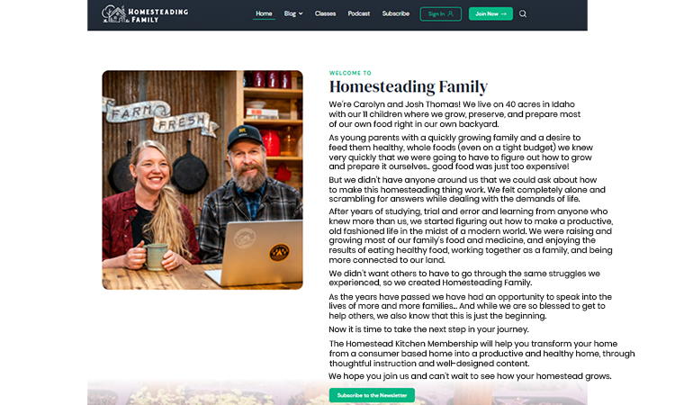 Homesteading Family- eeat in seo