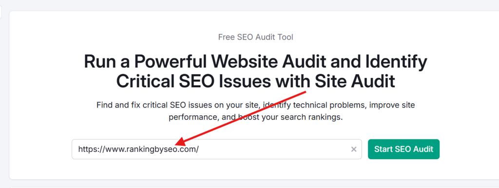 SEMrushs site audit tool