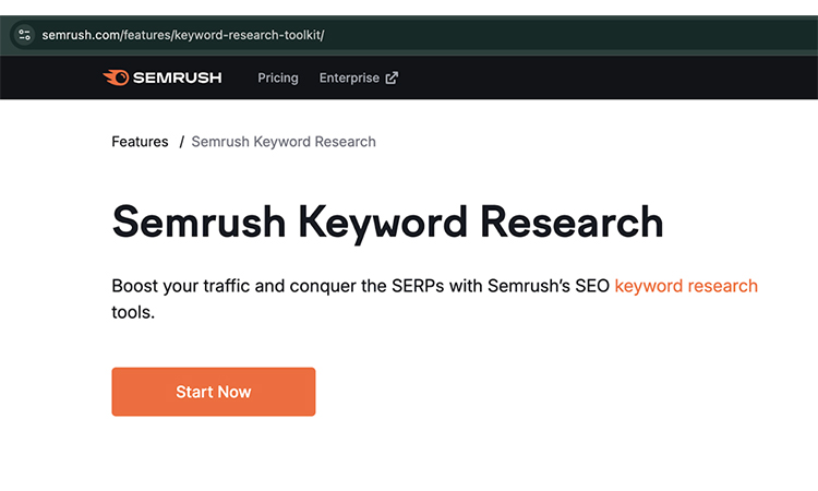 Semrush Interface