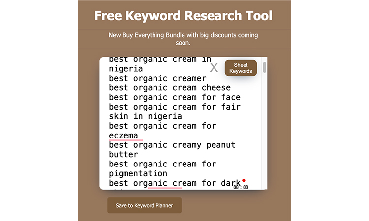 Keyword Research Tool