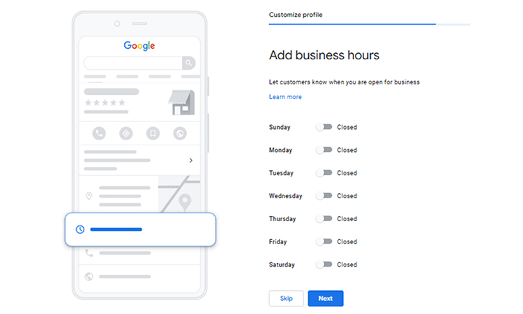 Add business hours