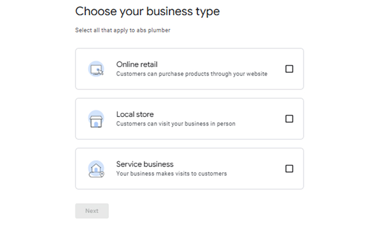 Choose Your Business Type 