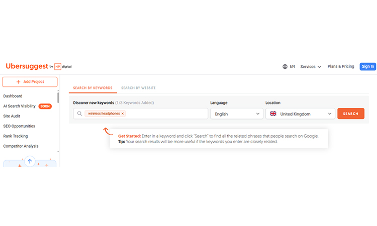 Enter a Seed Keyword
