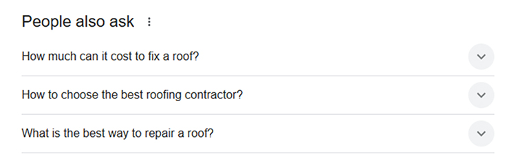 People Also Ask For section in Google SERP