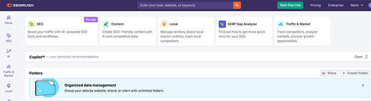 AI keyword research from semrush