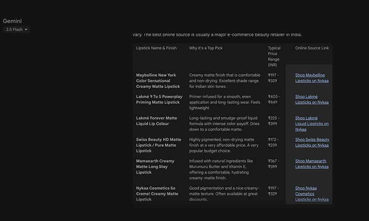 Gemini interface