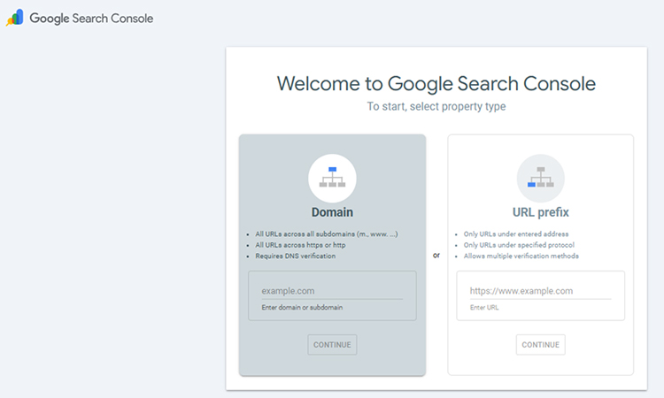 Google Search Console displaying performance metrics and site data overview