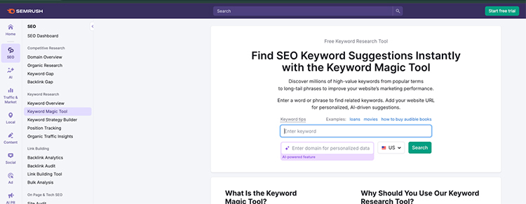 Keyword Magic Tool