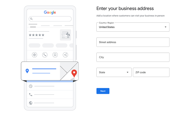 enter your business address