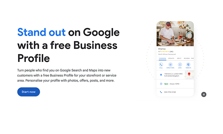 google business profile interface