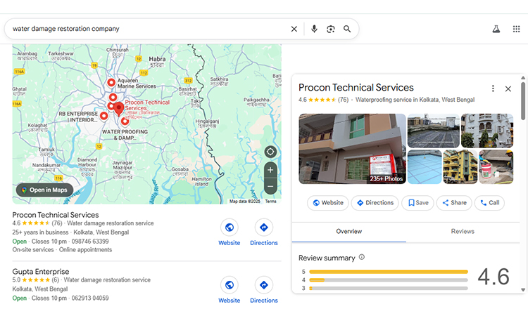 google maps in contact page 