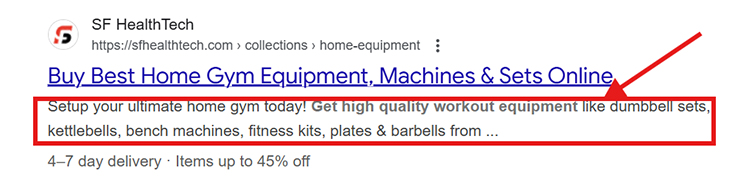 well optimized meta description