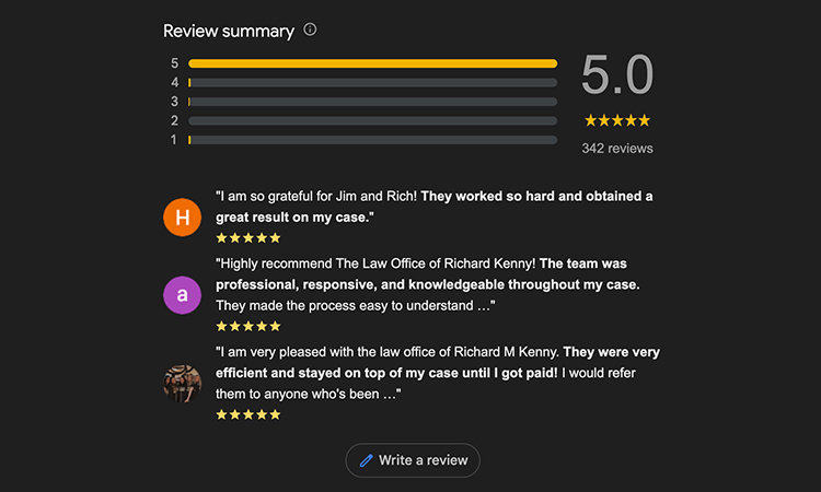 reviews for law firm